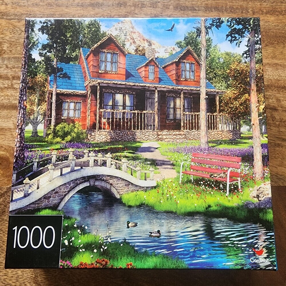 Cardinal Pine Cabin Home 1000 Piece Jigsaw Puzzle Multicolor 2018 New Sealed